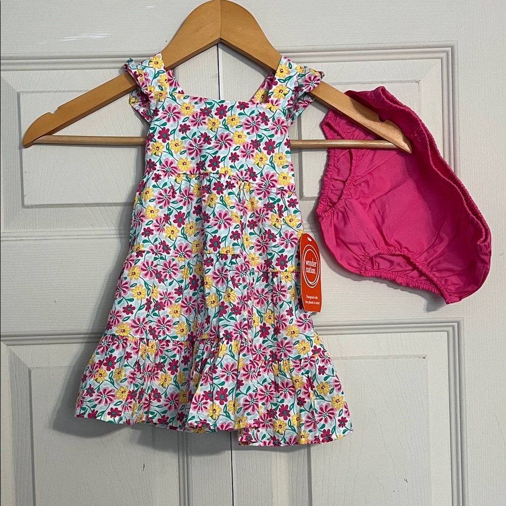 Wonder Nation Floral Dress with Pink and Yellow Flowers